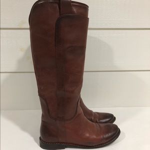 FRYE PAIGE TALL DARK BROWN RIDING BOOTS LADIES (76534) Size 6